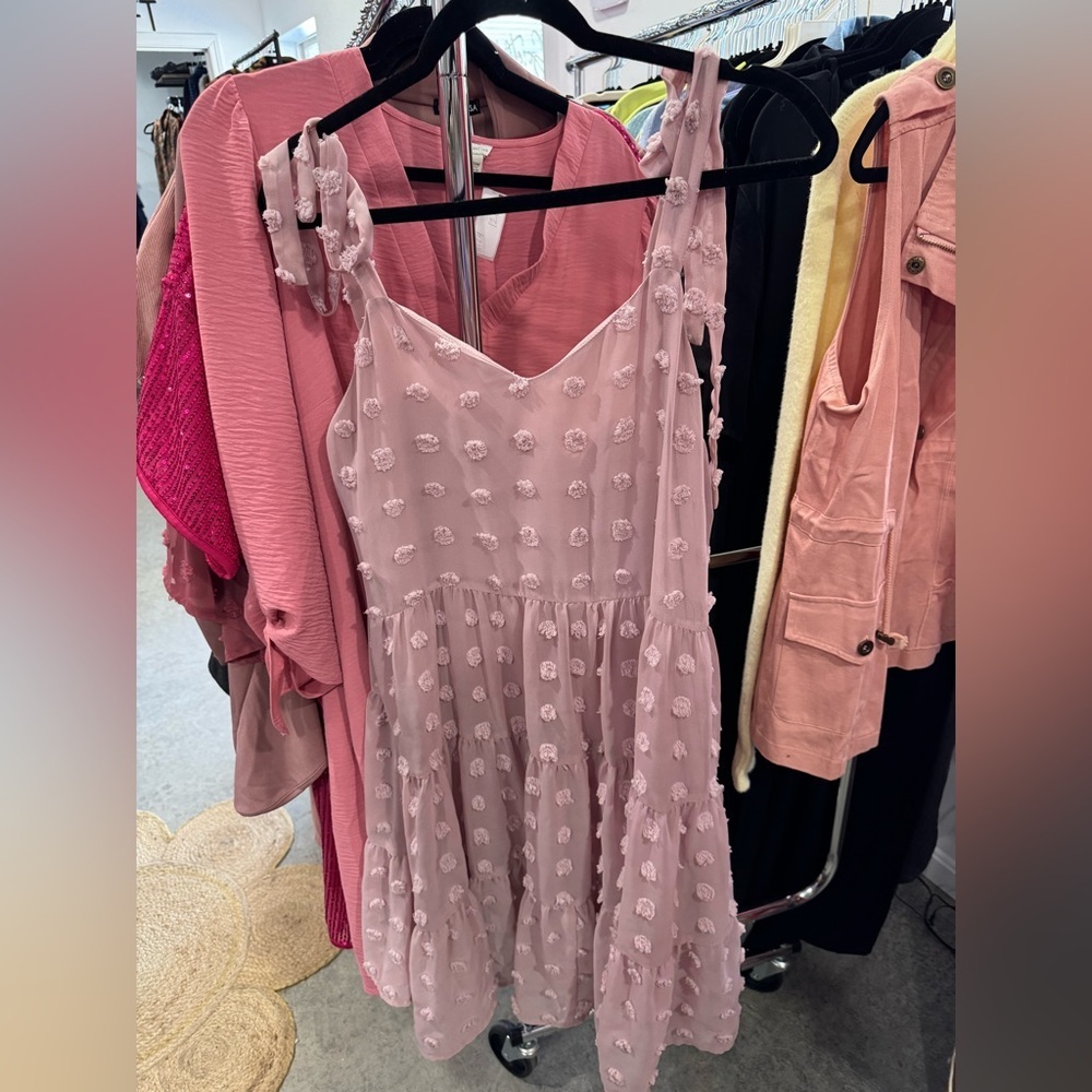 Pink Sleeveless Floral Dress